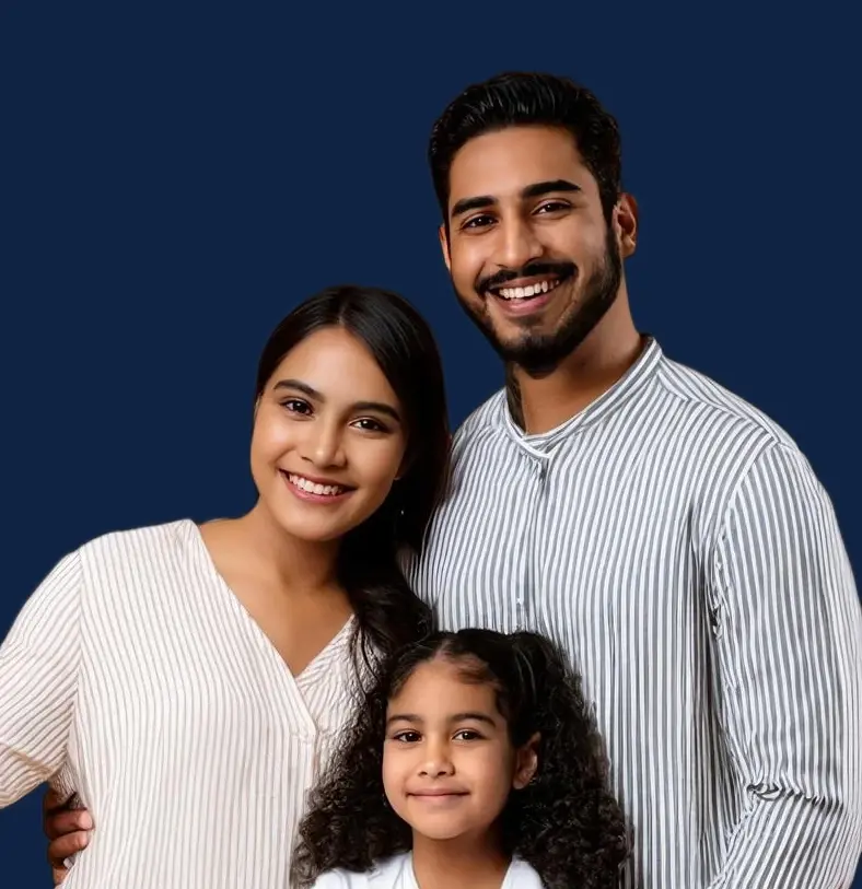 Happy family protected by thodu insurance